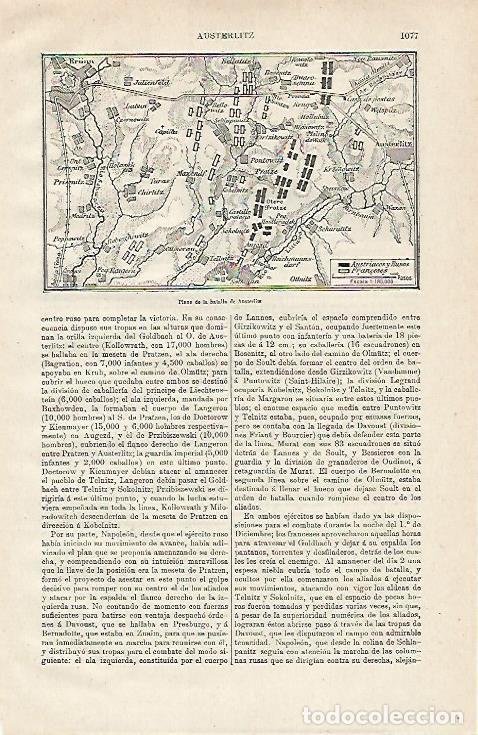 Otros art&iacute;culos de coleccionismo en papel: LAMINA ESPASA 12997: Plano de la bahia de Austerlitz - Varios