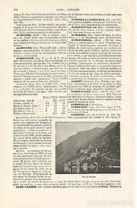Otros art&iacute;culos de coleccionismo en papel: LAMINA ESPASA 9948: Vista de Albogasio Italia - Varios