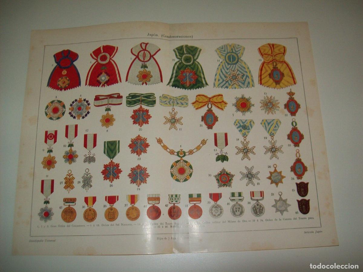 Otros art&iacute;culos de coleccionismo en papel: LAMINA ESPASA 6154: Condecoraciones de Japon - Varios Autores