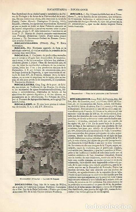 Otros art&iacute;culos de coleccionismo en papel: LAMINA ESPASA 6729: Vistas de Rocamadour Frrancia - Varios Autores
