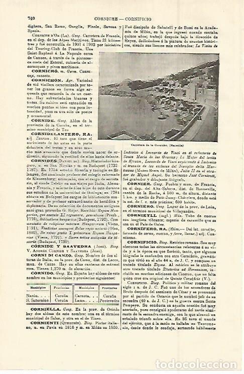 Otros art&iacute;culos de coleccionismo en papel: LAMINA ESPASA 14993: La Corniche de Marsella - Varios