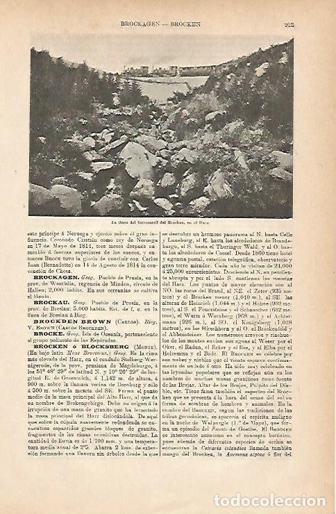 Otros art&iacute;culos de coleccionismo en papel: LAMINA ESPASA 11622: La linea del ferrocarril del Brocken - Varios