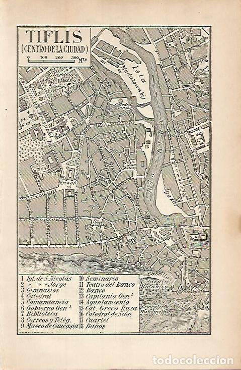 Otros art&iacute;culos de coleccionismo en papel: LAMINA ESPASA 8439: Plano del centro de Tiflis Georgia - Varios