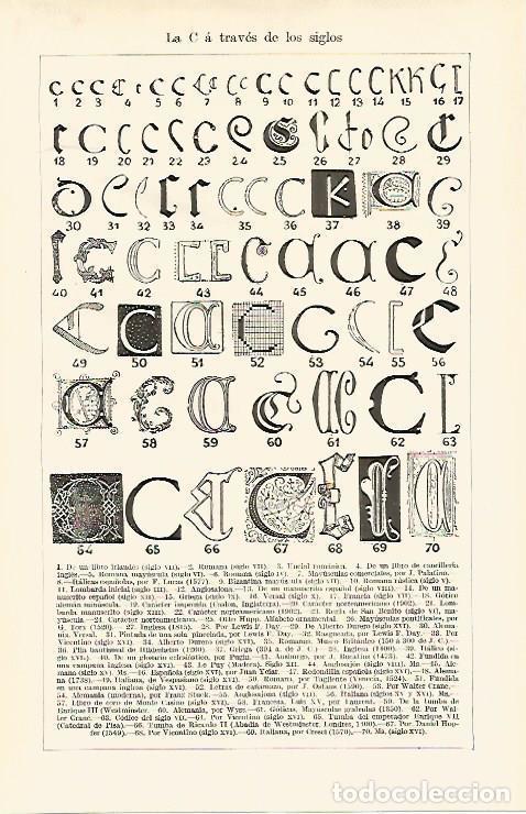 Otros art&iacute;culos de coleccionismo en papel: LAMINA ESPASA 14559: La letra C a traves de los siglos - Varios