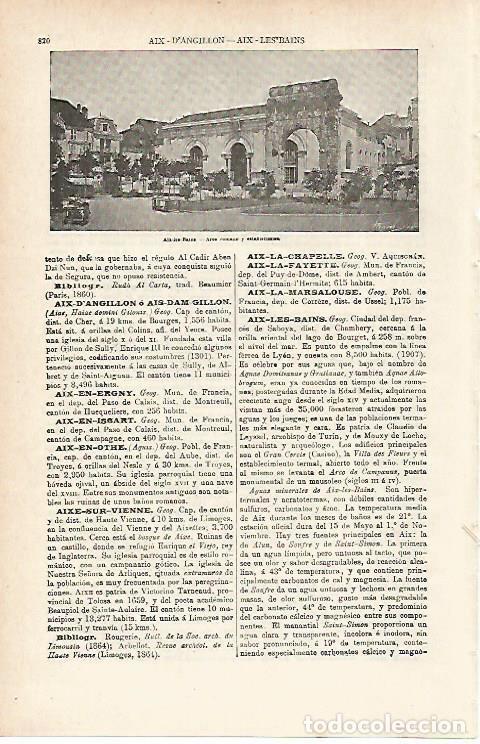 Otros art&iacute;culos de coleccionismo en papel: LAMINA ESPASA 15483: Arco romano en Aix les Bains - Varios