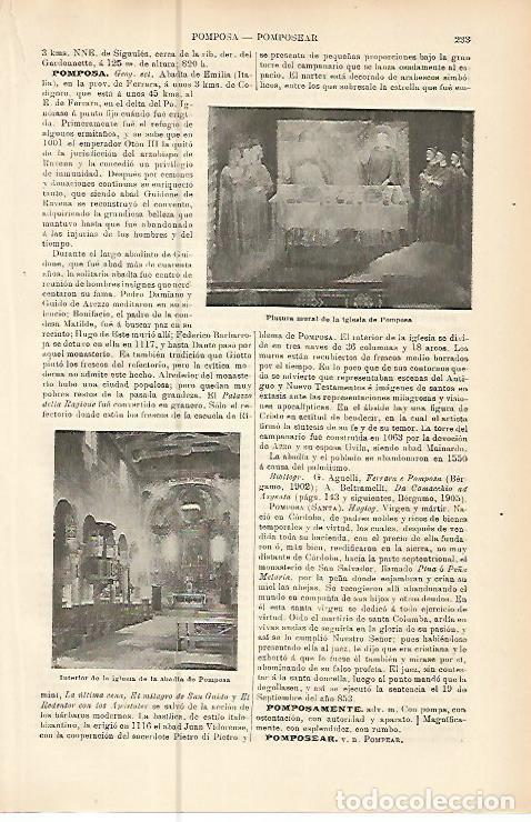 Otros art&iacute;culos de coleccionismo en papel: LAMINA ESPASA 10474: Interior de la iglesia de Pomposa Italia - Varios