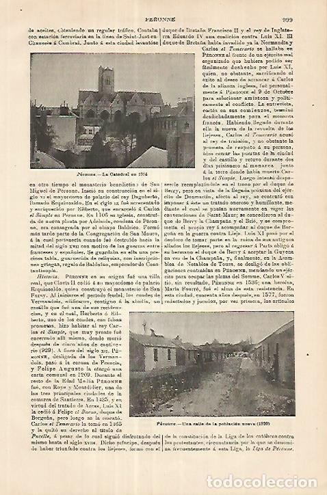 Otros art&iacute;culos de coleccionismo en papel: LAMINA ESPASA 18024: Caatedral de Peronne en 1914 - Varios