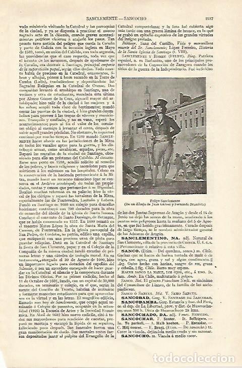 Otros art&iacute;culos de coleccionismo en papel: LAMINA ESPASA 18408: Felipe Sanclemente dibujo de J. Galvez - Varios