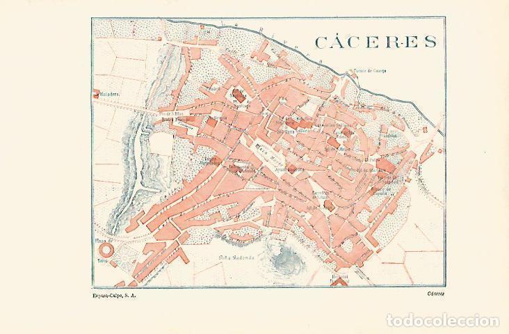 Otros art&iacute;culos de coleccionismo en papel: LAMINA ESPASA 14624: Plano de Caceres - Varios