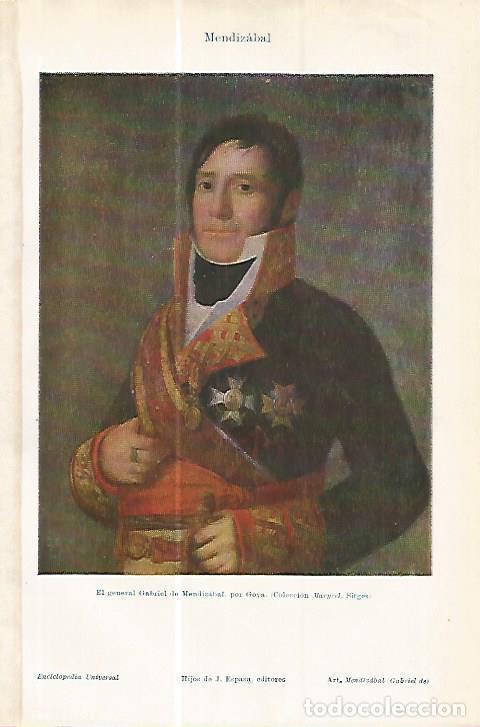 Sammelleidenschaft Andere Papierartikel: LAMINA ESPASA 17782: El general Mendizabal por Goya - Varios