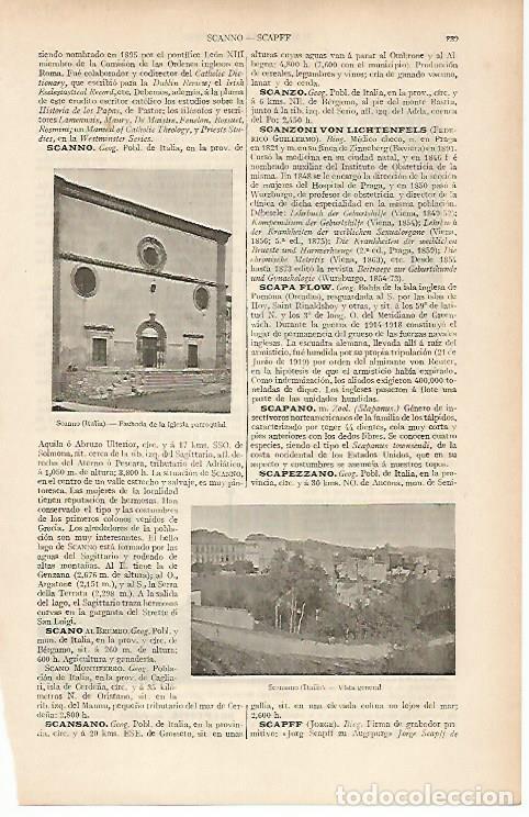 Otros art&iacute;culos de coleccionismo en papel: LAMINA ESPASA 19593: Scanno y Scansano Italia - Varios