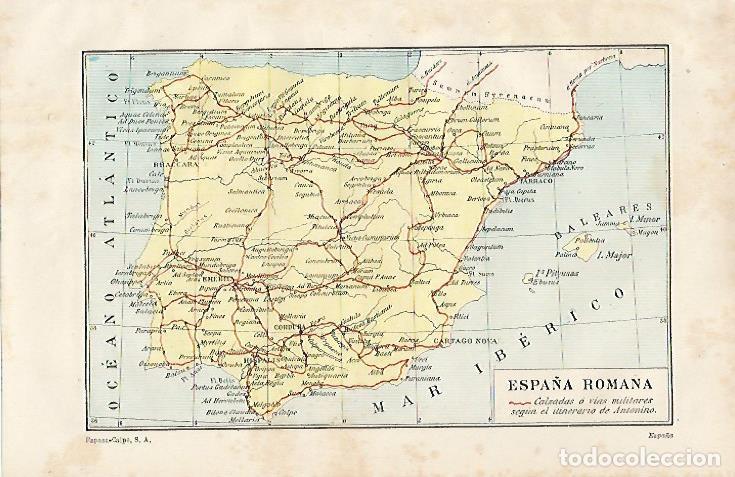 Otros art&iacute;culos de coleccionismo en papel: LAMINA ESPASA 19932: Mapa de Espa&ntilde;a Romana - Varios