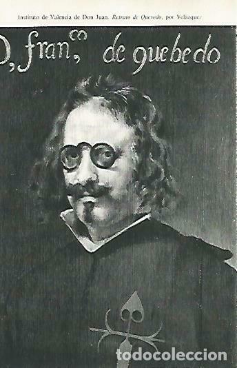 Otros art&iacute;culos de coleccionismo en papel: LAMINA 14441: Retrato de Quevedo, por Velazquez - Lorenzo Lopez Sancho, dibujos de Go&ntilde;i