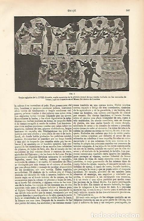 Otros art&iacute;culos de coleccionismo en papel: LAMINA ESPASA 11047: Trajes egipcios de la XVIII Dinastia - Varios