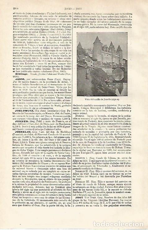 Otros art&iacute;culos de coleccionismo en papel: LAMINA ESPASA 21064: Castillo de Josselin Francia - Varios