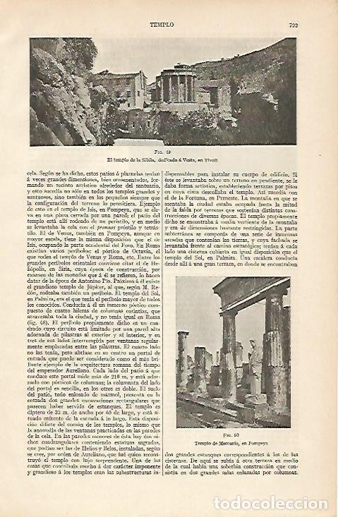 Otros art&iacute;culos de coleccionismo en papel: LAMINA ESPASA 2729: Templo de la Sibila de Tivoli - Varios Autores