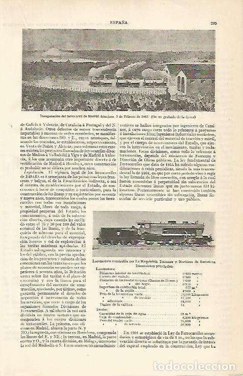 Otros art&iacute;culos de coleccionismo en papel: LAMINA ESPASA 10131: Ianuguracion del ferrocarril Madrid-Aranjuez en 1867 - Varios