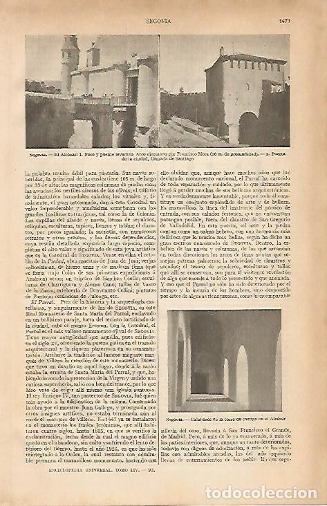 Otros art&iacute;culos de coleccionismo en papel: LAMINA ESPASA 19679: El Alcazar de Segovia - Varios