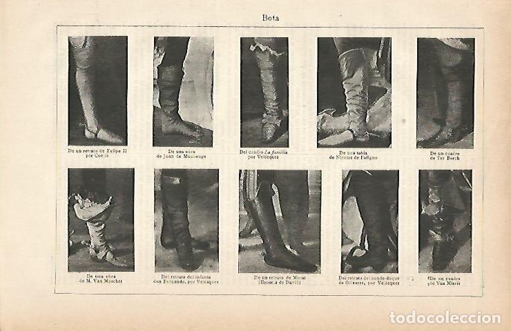 Otros art&iacute;culos de coleccionismo en papel: LAMINA ESPASA 11733: Tipos de bota - Varios