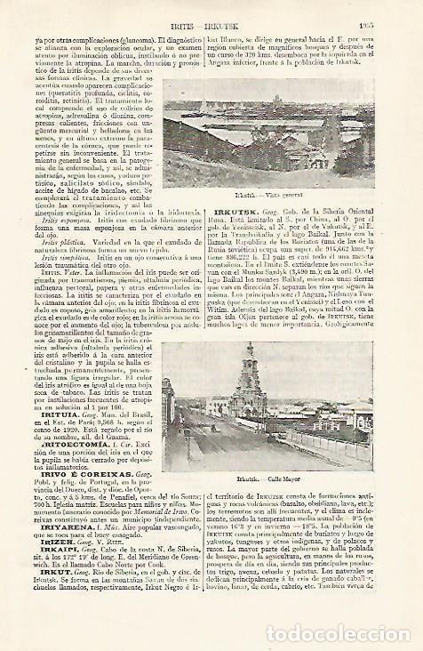Otros art&iacute;culos de coleccionismo en papel: LAMINA ESPASA 20832: Vista y Calle Mayor de Irkutsk Rusia - Varios