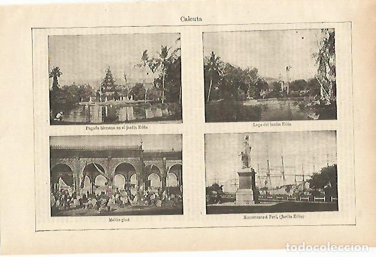 Otros art&iacute;culos de coleccionismo en papel: LAMINA ESPASA 14705: Lugares de Calcuta India - Varios