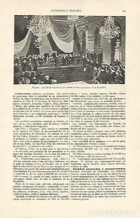 Otros art&iacute;culos de coleccionismo en papel: LAMINA ESPASA 22080: Trasmision de poderes al nuevo presidente de Francia - Varios