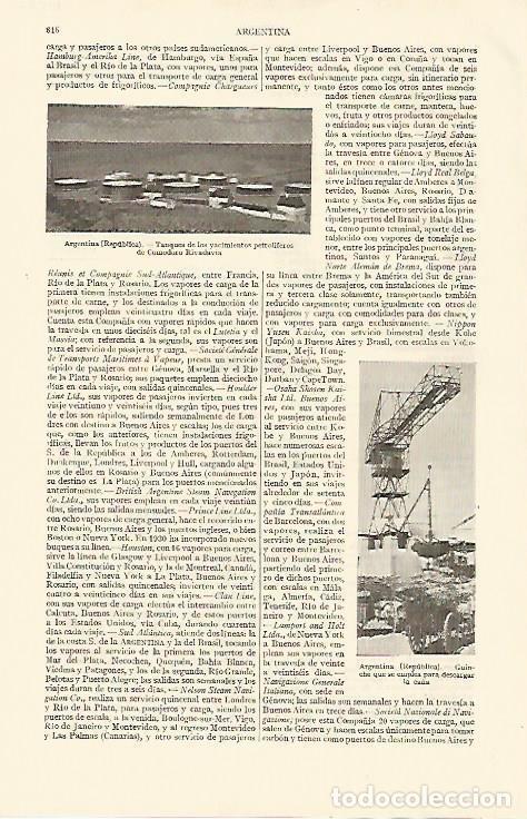 Otros art&iacute;culos de coleccionismo en papel: LAMINA ESPASA 10887: Comodoro Rivadavia en Argentina - Varios