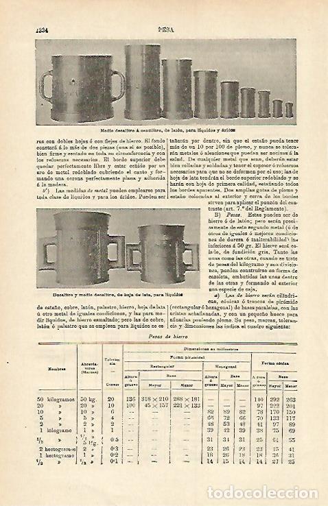 Otros art&iacute;culos de coleccionismo en papel: LAMINA ESPASA 15845: Pesas para liquidos - Varios