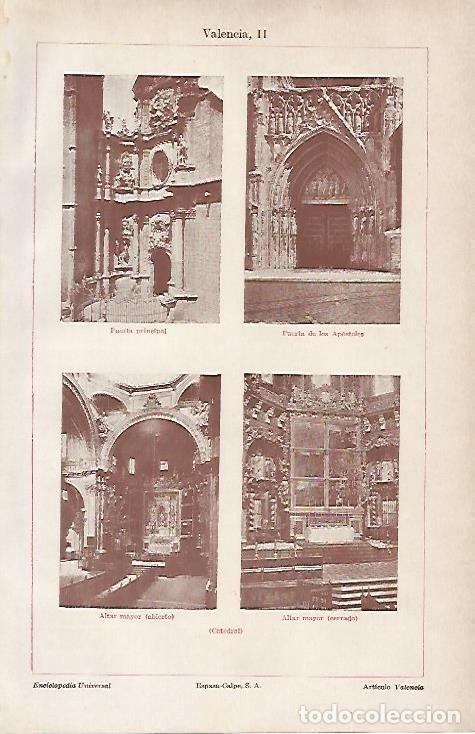 Otros art&iacute;culos de coleccionismo en papel: LAMINA ESPASA 4736: Catedral de Valencia vistas - Varios Autores