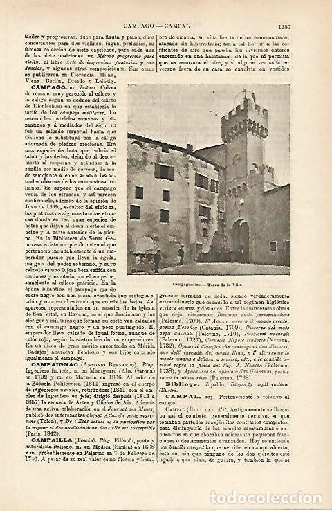 Otros art&iacute;culos de coleccionismo en papel: LAMINA ESPASA 14784: Torre de la Villa en Campagnatico Italia - Varios