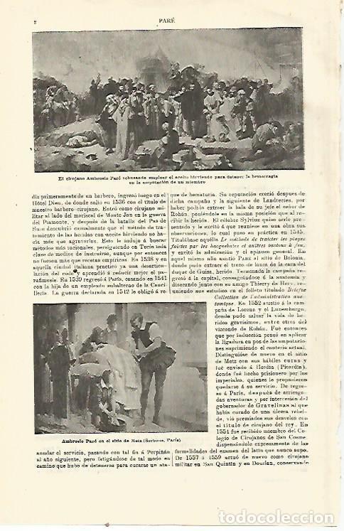 Otros art&iacute;culos de coleccionismo en papel: LAMINA ESPASA 23310: El cirujano Ambrosio Pare - Varios