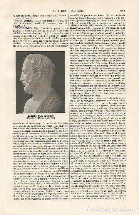 Otros art&iacute;culos de coleccionismo en papel: LAMINA ESPASA 20565: Busto de Tucidides - Varios