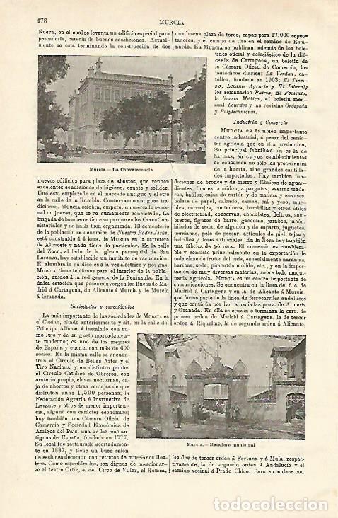 Otros art&iacute;culos de coleccionismo en papel: LAMINA ESPASA 24547: La Convalescencia de Murcia - Varios