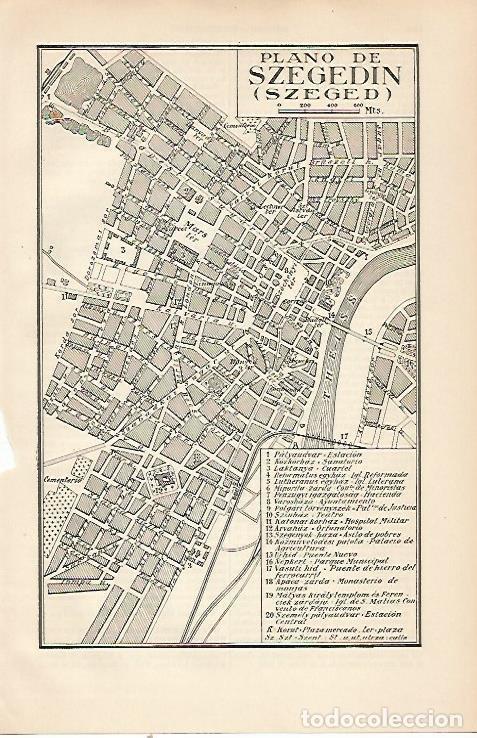 Otros art&iacute;culos de coleccionismo en papel: LAMINA ESPASA 22618: Plano de Szegedin - Varios