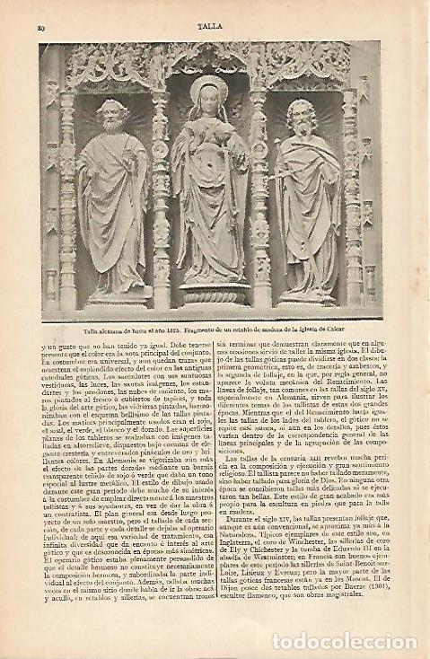 Otros art&iacute;culos de coleccionismo en papel: LAMINA ESPASA 6392: Talla alemana de la iglesia de Calcar - Varios Autores