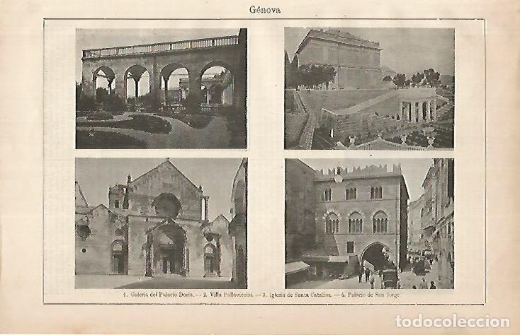 Otros art&iacute;culos de coleccionismo en papel: LAMINA ESPASA 24936: Palacio Doria Villa Pallaviccini y Palacio de San Jorge en Genova - Varios