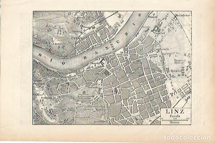 Otros art&iacute;culos de coleccionismo en papel: LAMINA ESPASA 25730: Plano de Linz Austria - Varios