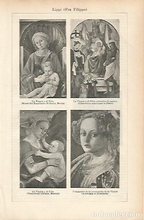 Otros art&iacute;culos de coleccionismo en papel: LAMINA ESPASA 25740: Obras de Fra Filippo Lippi - Varios