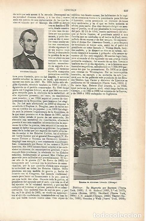 Otros art&iacute;culos de coleccionismo en papel: LAMINA ESPASA 25710: Abraham Lincoln - Varios