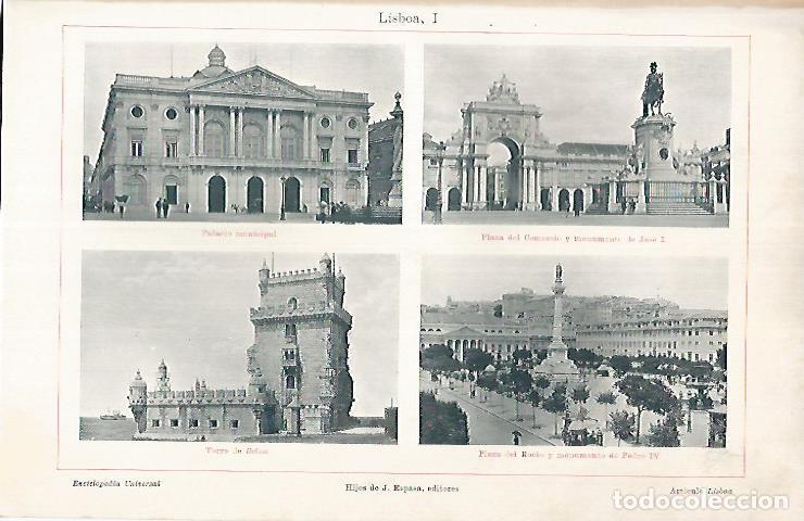 Otros art&iacute;culos de coleccionismo en papel: LAMINA ESPASA 25758: Edificios de Lisboa - Varios