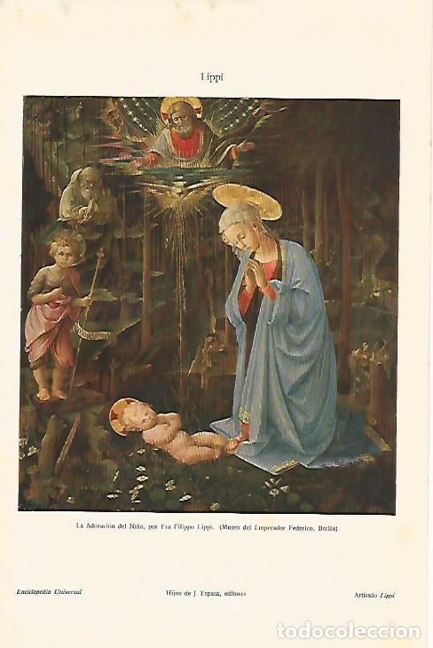 Otros art&iacute;culos de coleccionismo en papel: LAMINA ESPASA 25737: La Adoracion del Ni&ntilde;o por Lippi - Varios