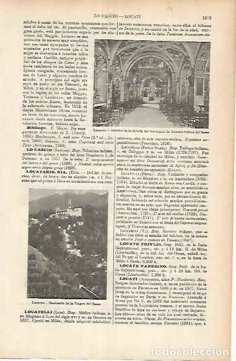 Otros art&iacute;culos de coleccionismo en papel: LAMINA ESPASA 25795: Santuario de la Virgen del Sasso en Locarno Suiza - Varios