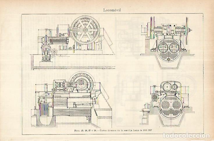 Otros art&iacute;culos de coleccionismo en papel: LAMINA ESPASA 25815: Locomovil semifija Lanz de 1000HP - Varios