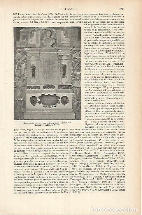 Otros art&iacute;culos de coleccionismo en papel: LAMINA ESPASA 25786: Sepulcro de Tito Livio - Varios