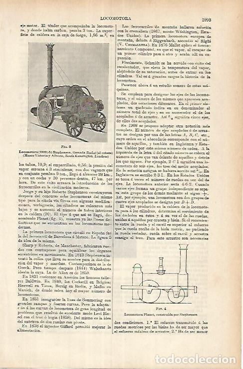 Otros art&iacute;culos de coleccionismo en papel: LAMINA ESPASA 25797: Locomotora de Stephenson - Varios