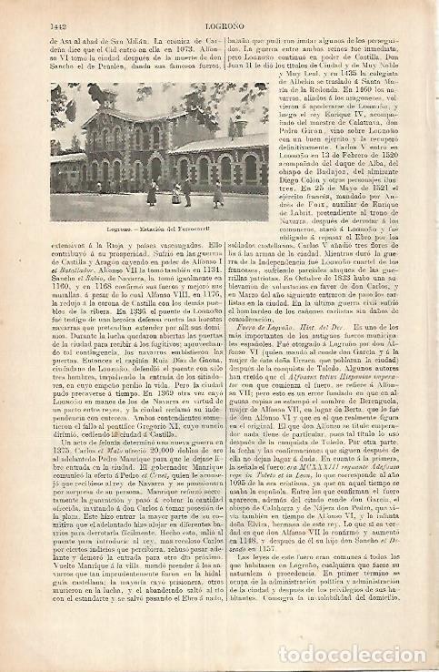 Otros art&iacute;culos de coleccionismo en papel: LAMINA ESPASA 25835: Estacion del Ferrocarril de Logro&ntilde;o - Varios