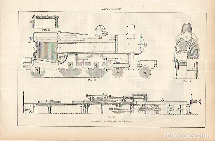 Otros art&iacute;culos de coleccionismo en papel: LAMINA ESPASA 25802: Locomotora con caldera Brotan - Varios