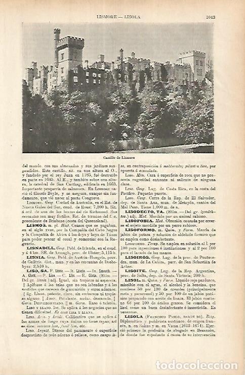 Otros art&iacute;culos de coleccionismo en papel: LAMINA ESPASA 25767: Castillo de Lismore - Varios