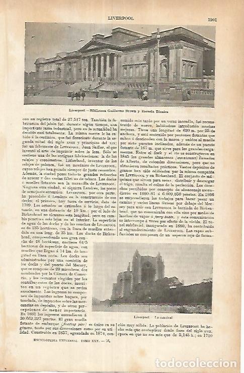 Otros art&iacute;culos de coleccionismo en papel: LAMINA ESPASA 25783: Biblioteca de Liverpool - Varios