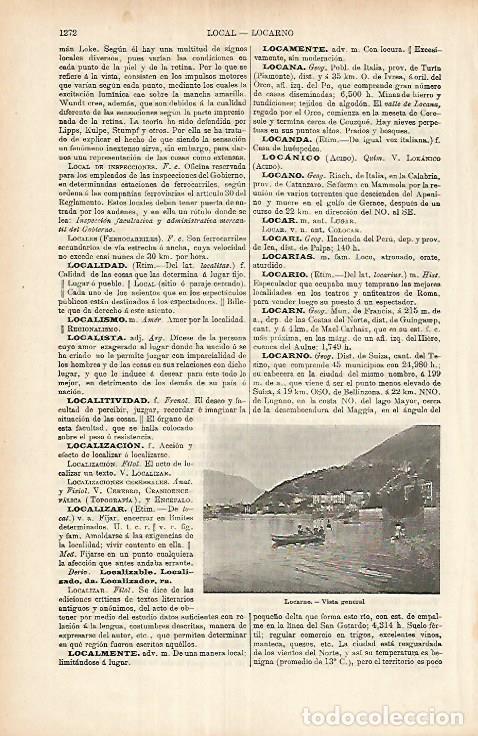 Otros art&iacute;culos de coleccionismo en papel: LAMINA ESPASA 25794: Vista de Locarno Suiza - Varios
